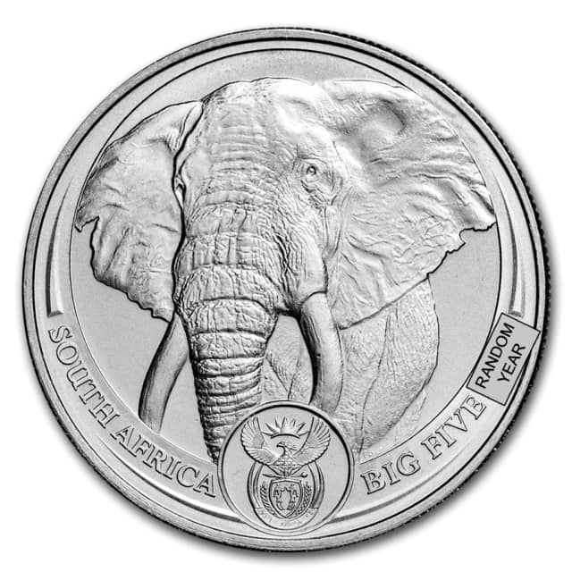 South Africa 1 oz Platinum Big Five Elephant BU